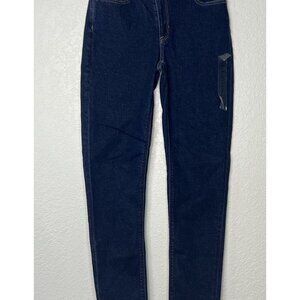 American Eagle Mom Jeans Stretch Super High Rise Dark Wash Denim 2 Long